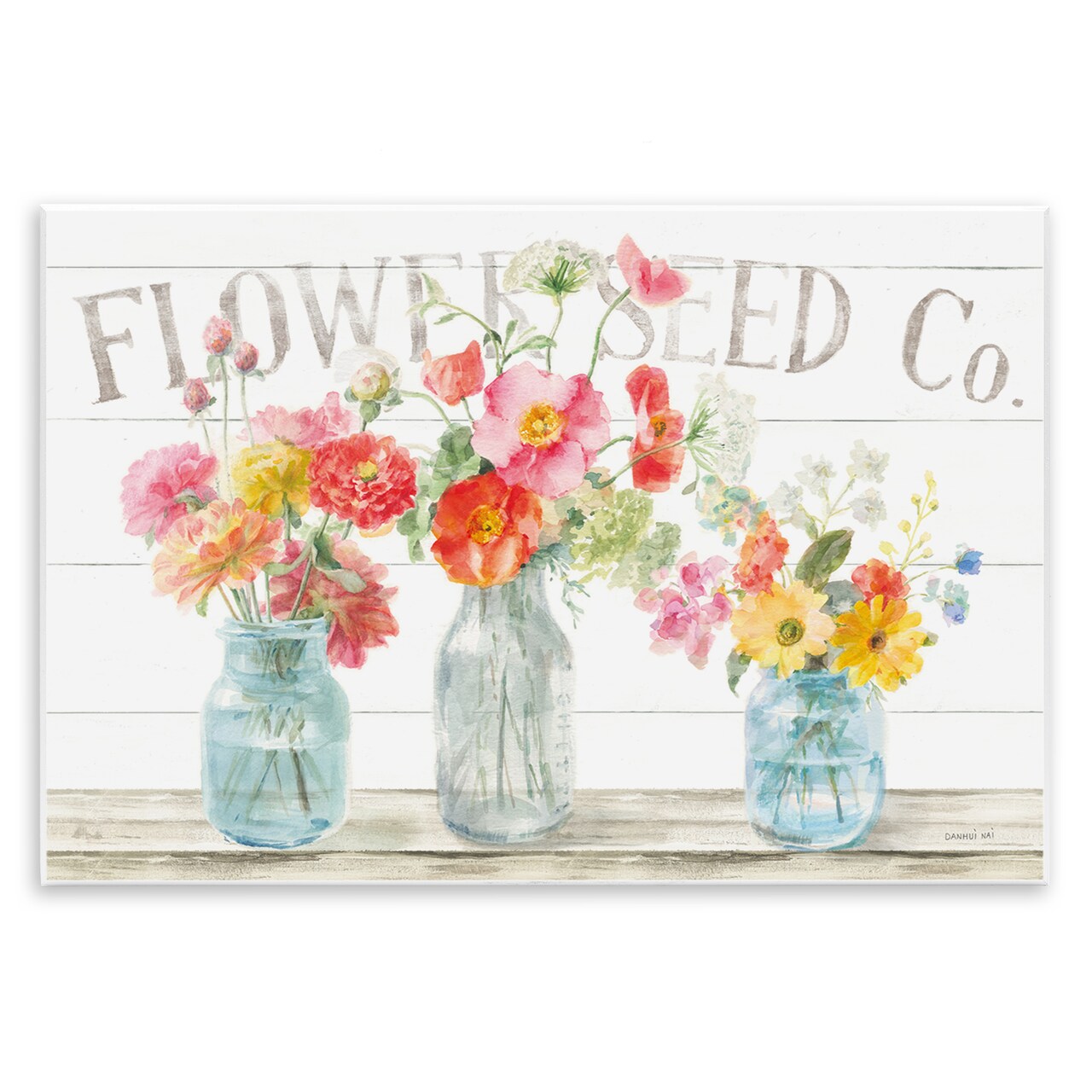 Flower Seed Co. Vibrant Spring Blossoming Florals Wall Plaque Art
